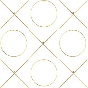 Hicarer 9 Pcs X and O Shaped Hanging Wall Art Tic Tac Toe Decor Metal Wall Sign Gold Wall Decor Contemporary Modern Home Decor for Living Room Bedroom Bathroom Kitchen or Office,14.2" l x 14.2" W