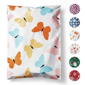Fuxury Poly Mailers 10x13 Inch 20 Pack,Sturdy Shipping Bags for Clothes,Self Adhesive Mailing Shipping Envelopes,Waterproof Packaging Bags for Small Business,Colorful Mailers Poly Bags Butterflies