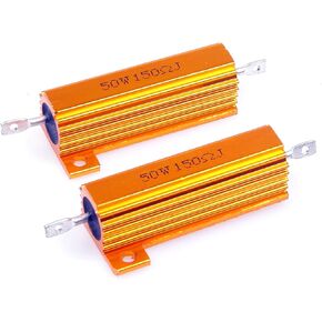 LM YN 50 Watt 150 Ohm 5% Wirewound Resistor Electronic Aluminium Shell Resistors Gold (Pack of 2)