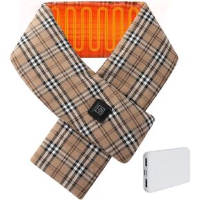 Heated Neck Wrap Scarf for Neck Pain Relief, Cordless Neck Heating Pad with 5000mAh Power Bank, Electric Heated Neck Warmer with 3 Heat Settings