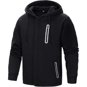 Hoodies for Men Casual Long Sleeve Mens Zip up Hoodies Hooded Fleece Sweatshirts with Pocket