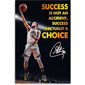 JADESA Motivational Stephen Curry Poster 12X18INCH Unframed Inspiring Decoration For Teens Room Gifts For Basketball Lovers Student Dormitory Decoration