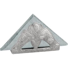 CRYSTALIA Napkin Holder, Elegant Metal Tissue Dispenser for Home Picnic Indoor Outdoor, Decorative Paper Napkin Holder for Kitchen Dining Table & Cocktail Napkins, Rustic Modern Shaped Design (Gold)