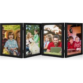8 x 10 Picture Frames Hinged Photos Frame Collage with Acrylic Opening Wood Desk Photo Frame Rustic Multiple Desk Frame Family Photo Collage for Family Supplies (3 Frame Style)
