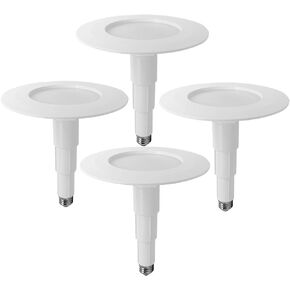4-Pack 5/6" LED Can Lights Adjustable Recessed Retrofit Downlight,12W=60W,3000K WarmWhite,800 LM,Dimmable Recessed Lighting,T20 Certified CRI90+,ETL,Damp Rated,Simple Installation,Bevel Trim