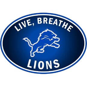 Siskiyou Sports NFL Detroit Lions Live-Breath Auto Decal, Team Colors, One Size