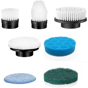 electric spin scrubber replacement heads 8 in 1 cleaning brush, for Electric Spin Scrubber of ANS-8051A/8050 Power Shower Scrubber,for Household and Heavy Oil Pollution Cleaning accessory