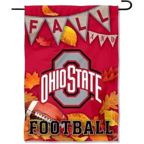 College Flags & Banners Co. Ohio State Buckeyes Fall Leaves Football Season Garden Yard Flag