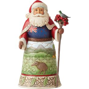 Enesco Jim Shore Heartwood Creek Christmas Around The World New Zealand Santa Figurine, 7 Inch, Multicolor