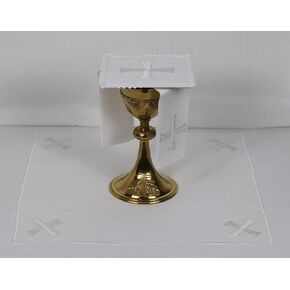 Altar Linen Set with Silver Cross (Pall, Corporal, Towel, Purificator)