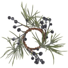 "SARO LIFESTYLE Collection Pine and Berry Napkin Rings (Set of 4), Diameter: 1.5", Green" (NR414.G)
