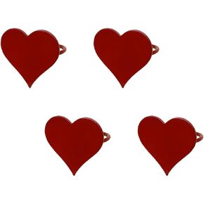 Handcrafted Napkin Rings Red Heart Napkin Rings Set of 4 Pcs Thanksgiving Party Cloth Napkin Rings Holder for Wedding Dinner Parties, Dining Room, Family Gathering and Special Occasion by Living Ideas