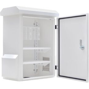 Electrical Box Enclosure Junction Outdoor - Ventilated Electrical Cabinet Distribution Box Weatherproof Dustproof, Galvanized Plate, Support Wall or Pole Mounted, Size: 15.7"x19.7"x7.9" Relbud