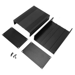 Waterproof Electronic Project, Electronic Box Enclosure Aluminum Case Black Aluminum Box 82.2×145×200mm Printed Circuit Board Instrument Box