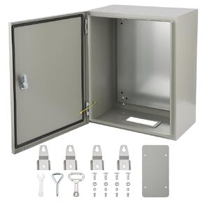 Steel Electrical Box, Stainless Steel Electrical Enclosure Box 20x16x8'', Outdoor Junction Box IP66 Waterproof & Dustproof, Universal Electrical Box with Lock & Mounting Plate