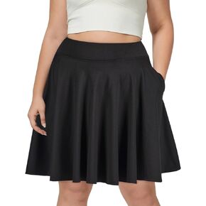 Moon Wood Knee Length Skirts for Women 4 Pockets High Waisted Plus Size Womens Tennis Skirt Athletic Golf Skirts with Shorts