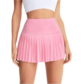 WDIRARA Women's Pleated Tennis Skirt High Waist Workout Athletic Shorts Golf Skorts with Pocket
