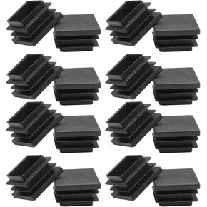 Litoexpe 32 Pack 3/4 Inch Square Plastic Plug, Black Tubing End Caps Plugs Insert End Caps for Square Tube and Furniture Legs