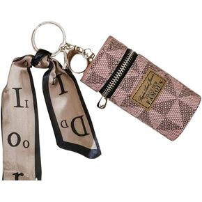 Bucket Coin Purse Key Chain, universal wallet for small items (brown)