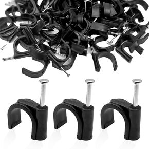 50 قطعة من مشابك Pex، 1 بوصة شماعات Pex تركيبات Pex سوداء نصف مشابك، مسمار J-Hook Pex على المشابك لأنابيب أنابيب OD 1 بوصة، دعم الأنابيب، سلك التثبيت (23.5 مم)