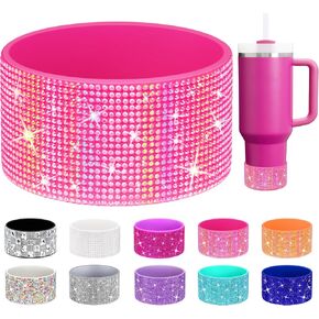 حذاء NBOOCUP Shining Diamond من السيليكون لكأس ستانلي 40/30/20 أونصة، مصنوع من أجل HydroJug Traveler 40/32 أونصة وحديث بسيط 40/30 أونصة، لكوب Owala 40 أونصة، واقي سفلي لملحقات كأس ستانلي in Kuwait