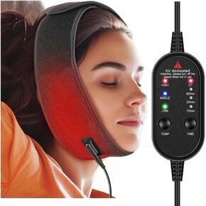 Face Heating Wrap for TMJ Jaw Relief, USB Electric Heating Pad with 3 Heat and Time Settings for Face Jaw Chin Wisdom Teeth Issues and Dental, Oral and Facial Surgery