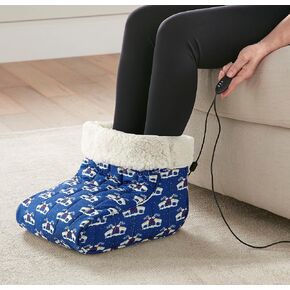 Thermee Micro Flannel Heated Foot Warmer, No More Cold Feet with Sherpa Fleece, 2-hr Safety Shut-Off, Multi Color