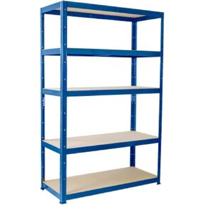 G-Rack Garage Shelving Unit: 180cm x 120cm x 60cm | Single Bay, Blue 5 Tier Unit | 175kg Load Weight Per Tier (875kg Per Rack) | for Your Garage & Elsewhere! | Shelf Unit | Van Racking