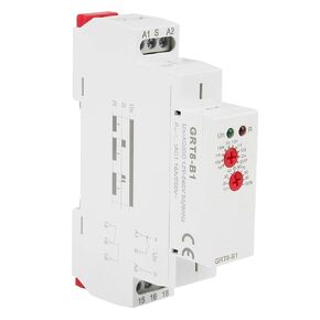 GRT8-B1 AC/DC 12V~240V Delay Time Relay Mini Power Off Delay Time Relay DIN Rail Type with LED Indicators Single Function Power Off Delay Relay
