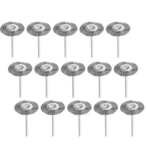 Hordion 15pcs Cup Shape Wire Brush 5/8" Diameter, 1/8 Inch Shank Rust Removal Polishing Brush for Rotary Tools Accessories
