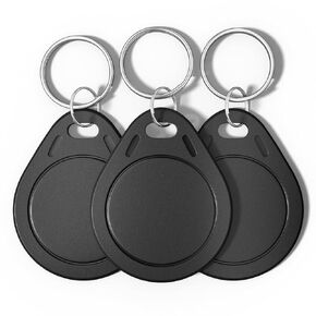 10pcs 13.56MHz ISO15963 Icode2 Hf RFID Keyfobs Tags Key Cards, Contactless Proximity iCode-Slix IC Key Fobs ISO15693 for Keyless Entry Access Control Systems - Black