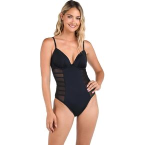 La Blanca Women's Island Goddess Underwire Mesh One Piece Swimsuit
