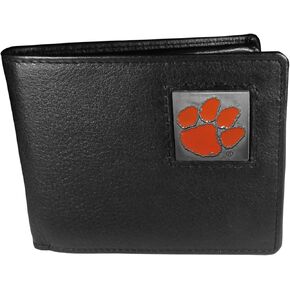 NCAA Siskiyou Sports Mens Clemson Tigers Leather Bi-fold Wallet One Size Black