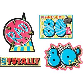 Beistle , 12 Piece 80's Street Sign Cutouts, 4'' x 24''