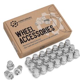 24pcs Silver Chrome Mag Style Lug Nuts - 12x1.5 Thread Size - 1.5 inch Length - Installs with 21mm or 13/16 inch Hex Socket - for 6Lug Mitsubishi Montero and Montero Sport