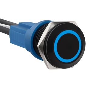 LED Latching Aluminum Push Button Switch 12-24V DC 20A 1NO On Off with Wire Socket (1, Green, 22mm)