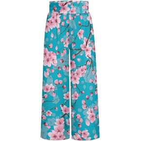 YEXIATODO High Waisted Wide Leg Pants for Women Dressy Casual Linen Pants Tall Palazzo Pants Lounge Pants S-3XL