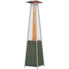 EAST OAK Pyramid Patio Heater, 48,000 BTU Outdoor Patio Heater All Stainless Steel, Quartz Glass Tube Propane Heater, Triple Protection System, With Wheels, Outdoor Heater for Commercial & Residential