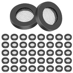 20pcs Water Hose Gasket, Rubber Shower Head Filter Gasket with Mesh Black Faucet Washers Prevent Leakage Sealing Washers for Connecting Handheld Shower Hose &Shower Head