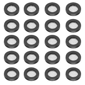 20pcs Water Hose Gasket, Rubber Shower Head Filter Gasket with Mesh Black Faucet Washers Prevent Leakage Sealing Washers for Connecting Handheld Shower Hose &Shower Head