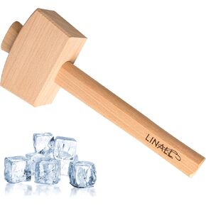 12" Wooden Mallet Manual Ice Hammer Mallet Beech Solid Carpenter Woodworking Mallet
