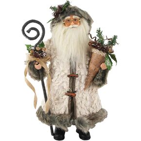 Santa's Workshop 15" Gathering Woodsman Santa, White