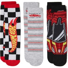 Hot Wheels Boys Race Car 3 Pack Crew Socks