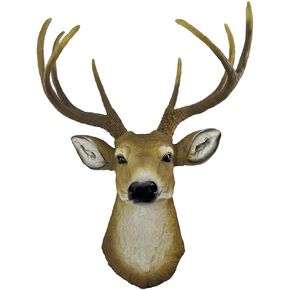Lifelike Faux 8 Point Buck Deer Head Bust Wall Mount Hanging 23 inch