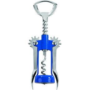 True Soar Winged Corkscrew Wine Opener - Self Centering Worm, Stainless Steel, Manual Wine Bottle Opener, Blue