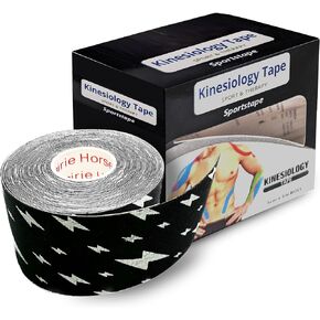 Prairie Horse Supply - شريط علم الحركة - دعم معزز، مسامي ومقاوم للرطوبة - خالي من اللاتكس للبشرة الحساسة - قابل للتخصيص، مثالي للرياضيين وعشاق اللياقة البدنية - نجوم، 2 بوصة × 16.4 قدم