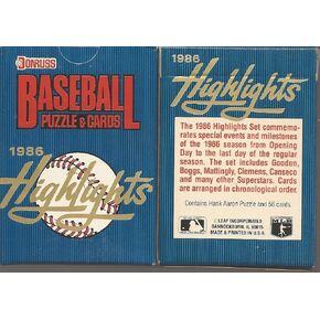 مجموعة بطاقات البيسبول Donruss Highlights لعام 1986 - 56 بطاقة