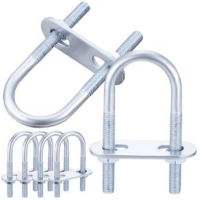 6 Pcs Round U Bolts: Stainless Steel U Bolt U Tube Clamps Bolts with Nut Plate for Hardware Marine Automobiles Trailer