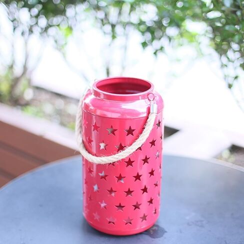 Red Star Metal Lantern Decoration Christmas Lantern for Home and Indoor Outdoor Party Decoration. in Saudi Arabia
