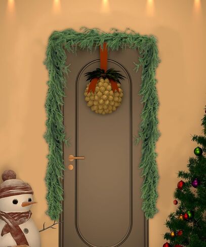 bedee Christmas Garland, 6 ft Norfolk Pine Garland with Light, Real Touch Artificial Plants for Indoor Christmas Decorations (4 Pack) in Saudi Arabia